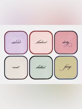 kate spade New York Acrylic Coaster Set -  set of 6 pastel drink quotes